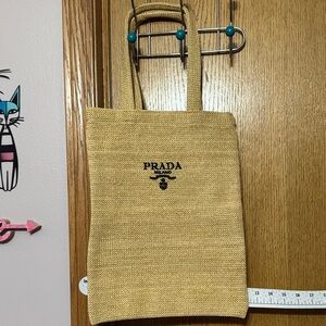 Prada Tan woven Textured Tote
